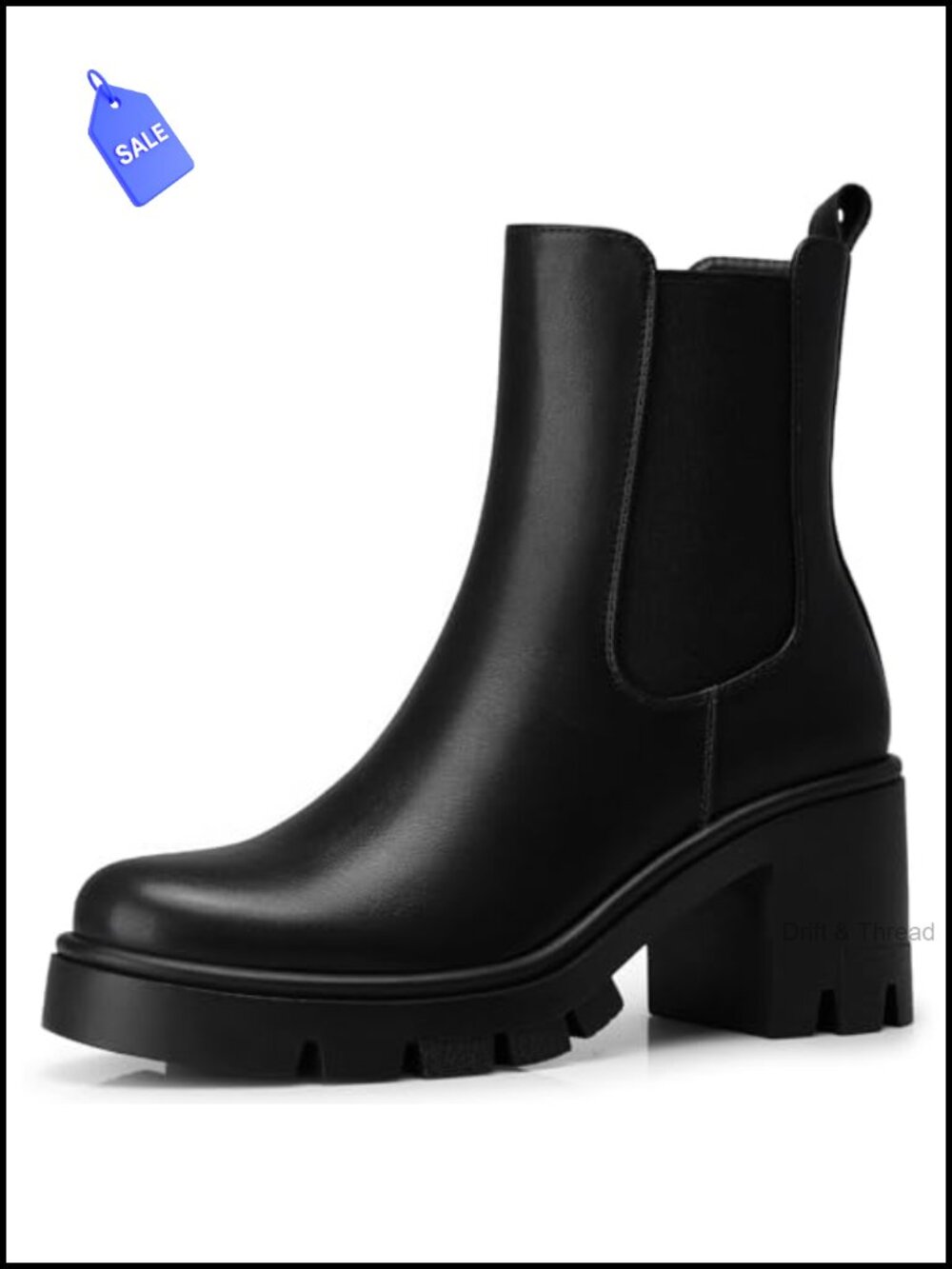 Women Chelsea Ankle Boots 2.9 Inch Platform PU Leather